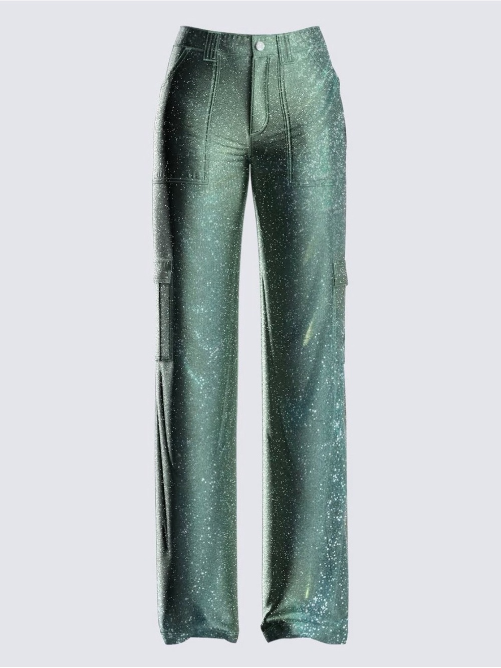 Women’s Glitter Green Cargo Pants